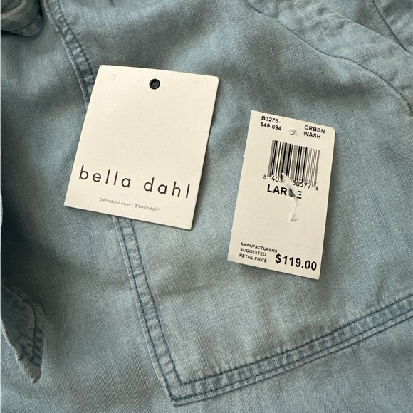 BELLA DAHL High Waist Light Blue Shorts size L - Picture 3 of 5